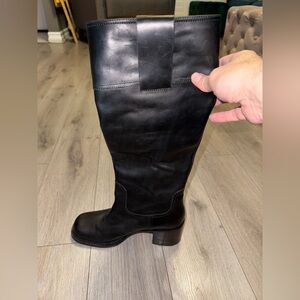 MIU MIU Leather Biker Boots